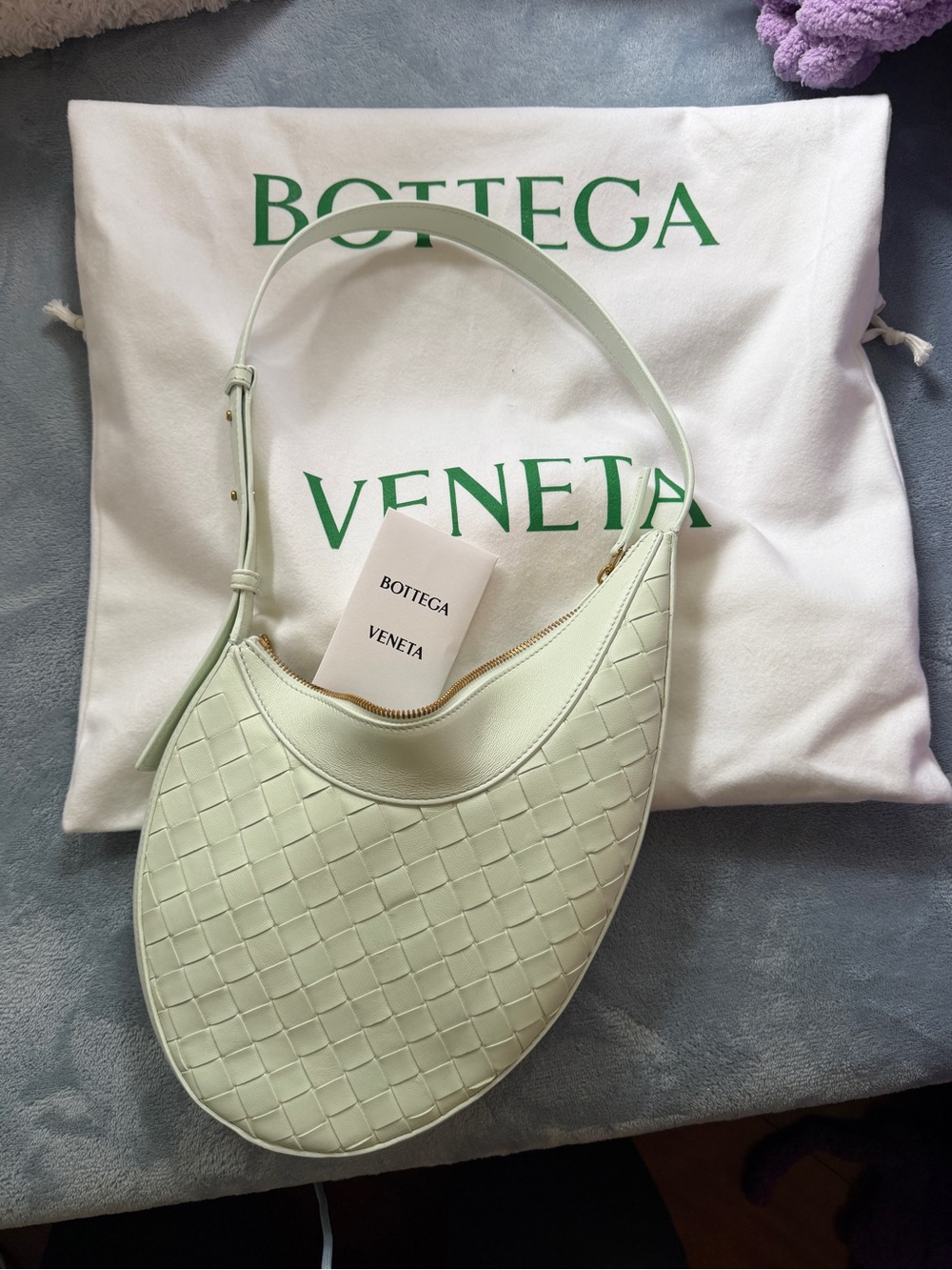 Bottega Veneta Mint Green Woven Hobo Shoulder Bag